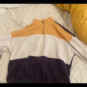 Cutest color block zip up sweater